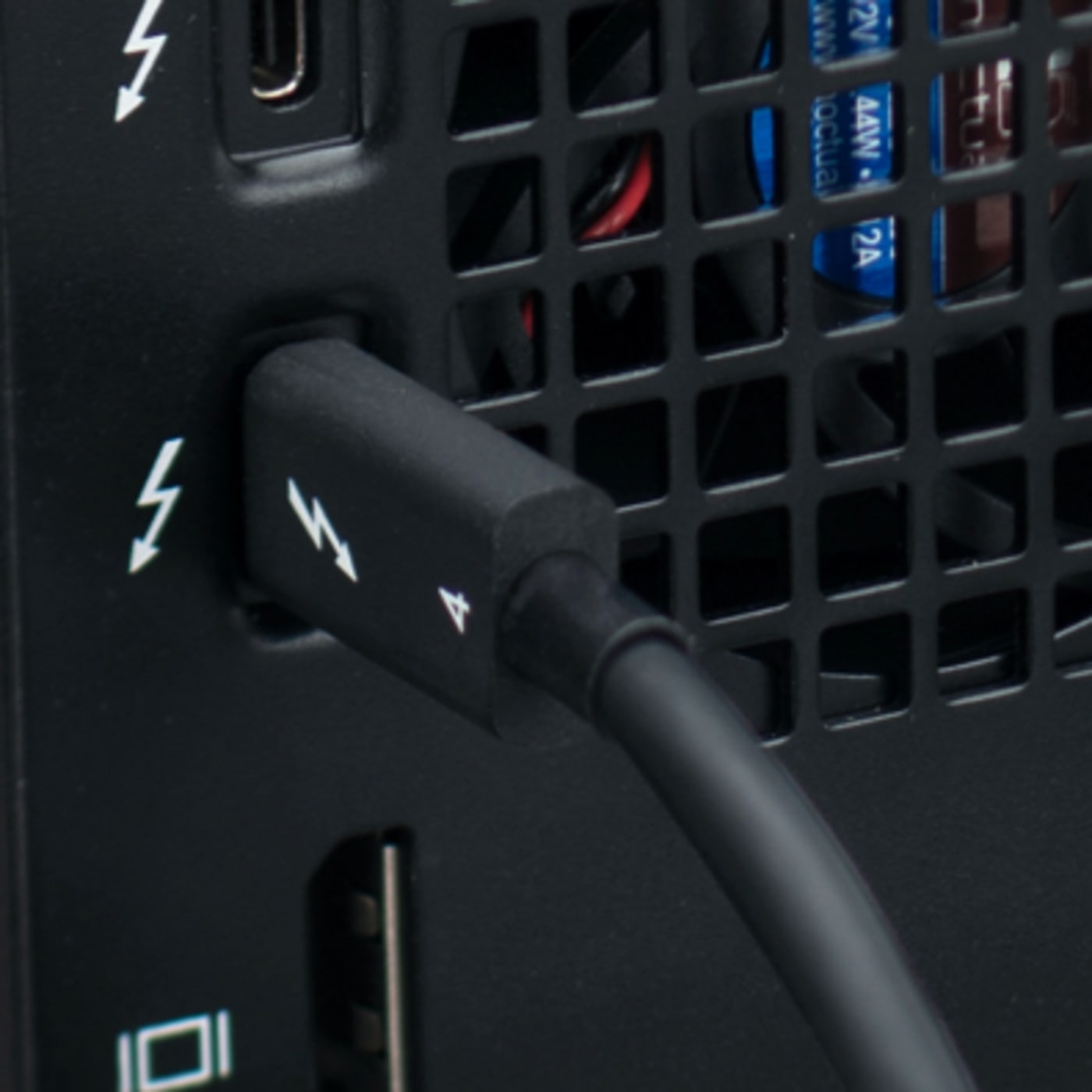 Thunderbolt 4 (USB-C) Cable connected to a Thunderbolt port