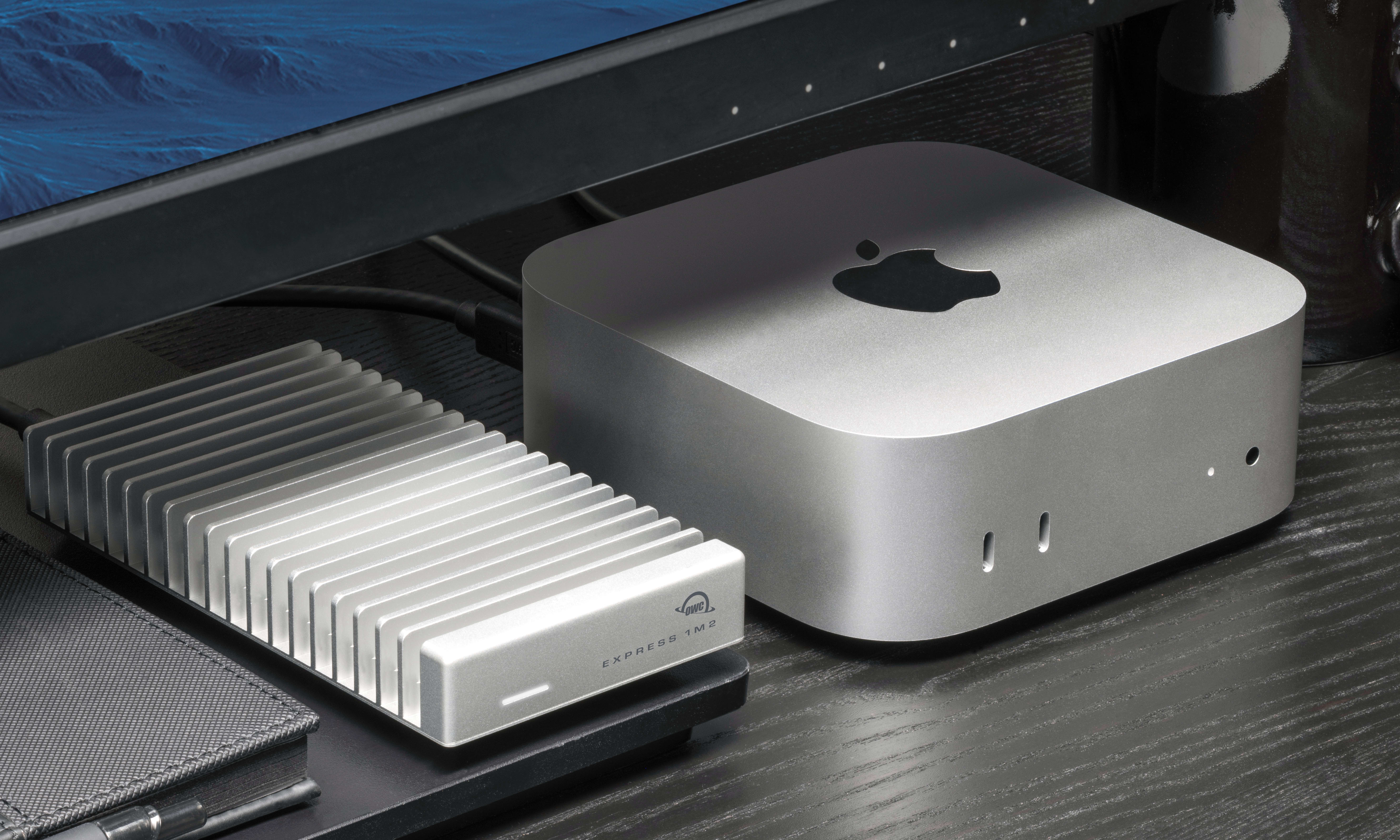 OWC Express 1M2 80G next to Mac Studio