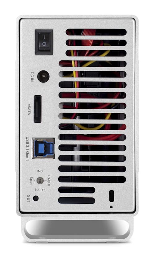 OWC Mercury Elite Pro Dual open showing drives