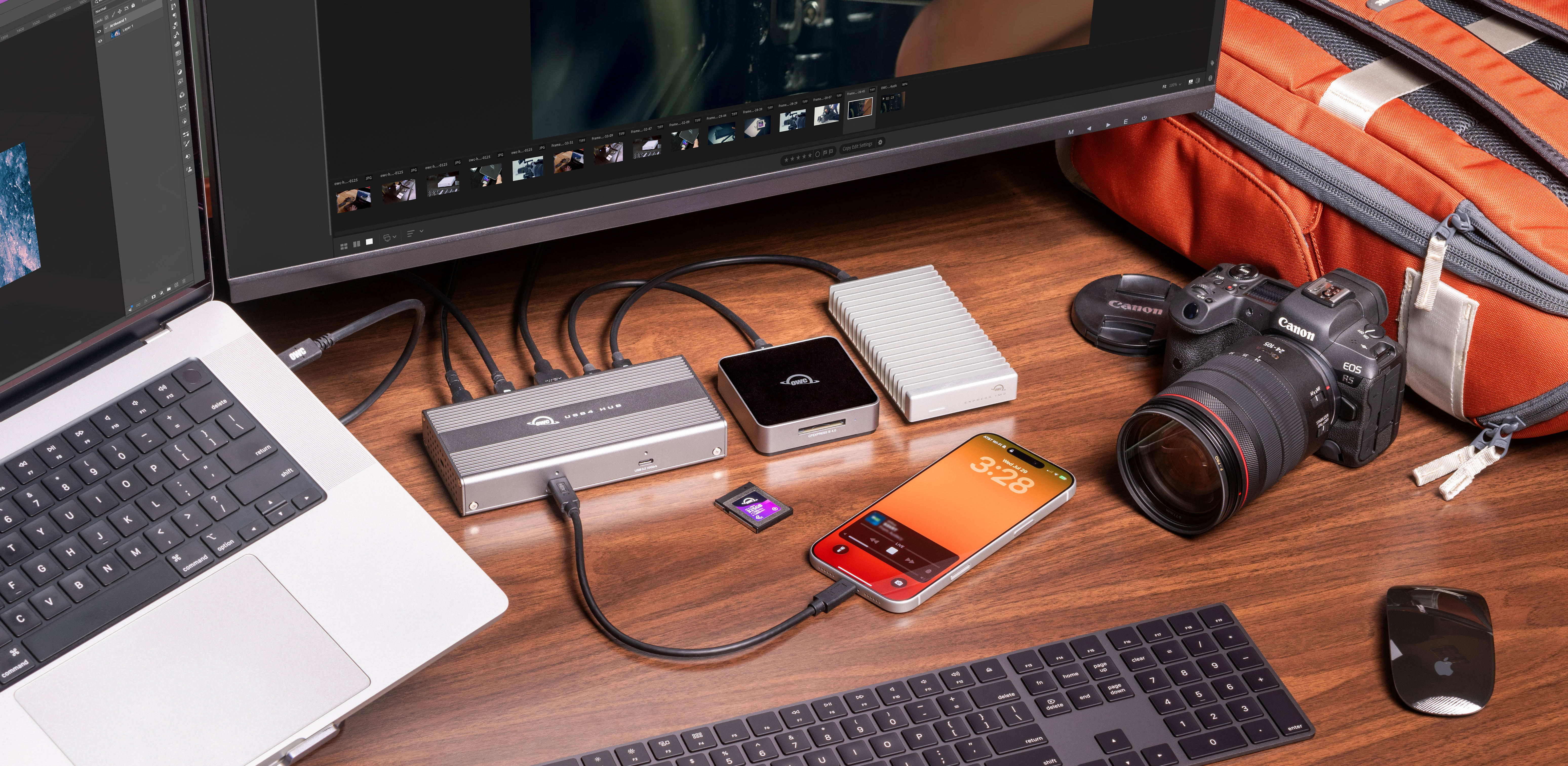 OWC USB4 Hub on desktop