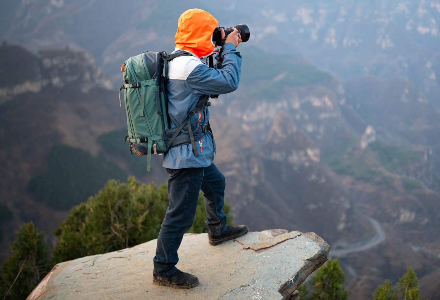 Photographer on mountain top