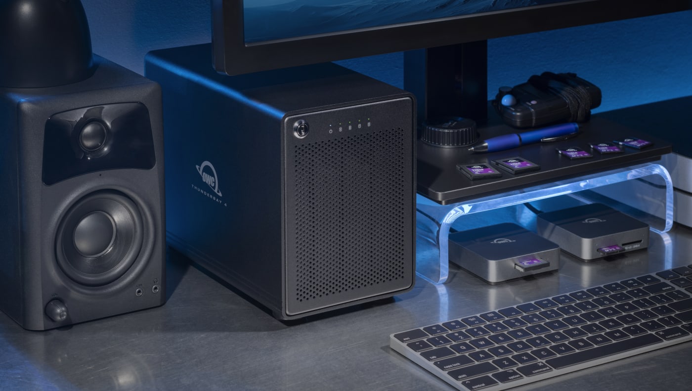 OWC ThunderBay 4 workstation