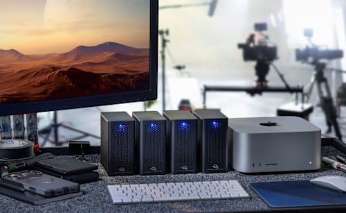 Four OWC Express 4M2 Ultras on desktop