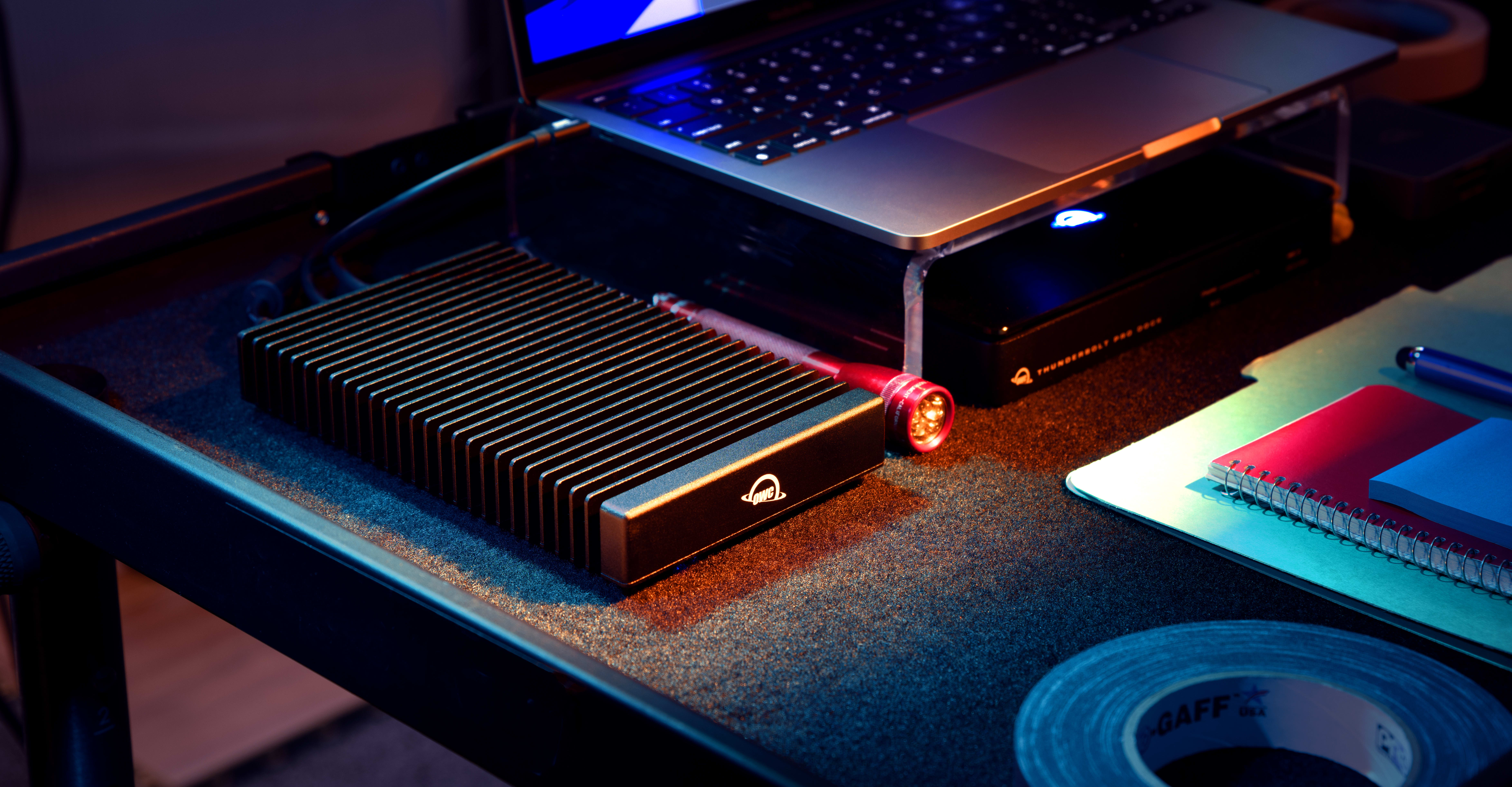 OWC ThunderBlade X8 on DIT cart