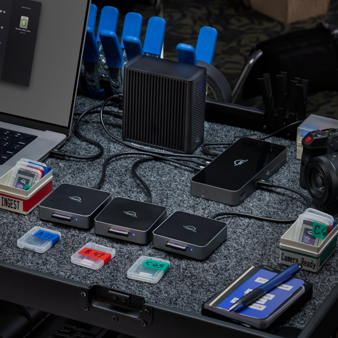 OWC Express 4M2 Ultra on desktop photo station