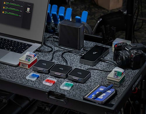 OWC Express 4M2 Ultra on desktop photo station