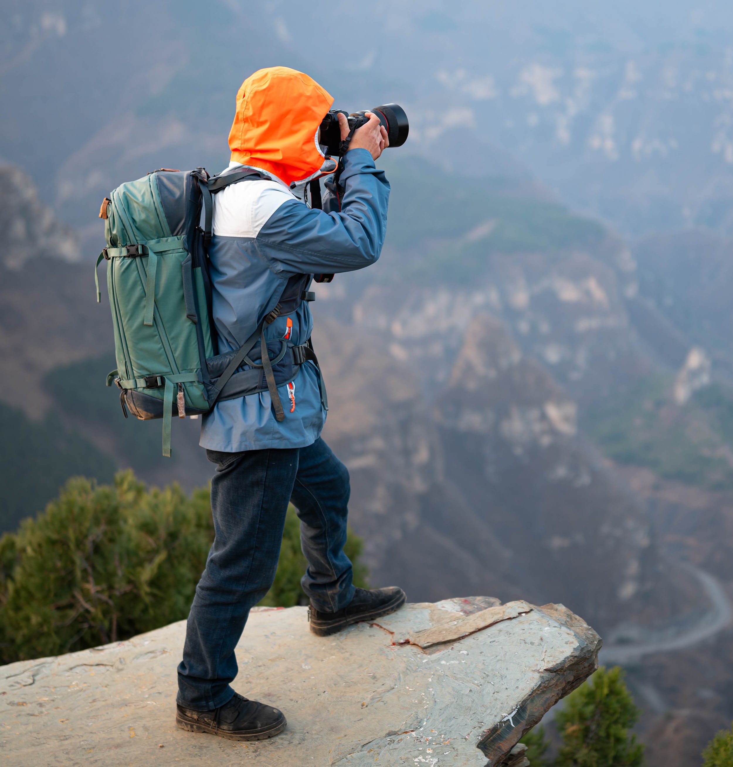 Photographer on mountain top