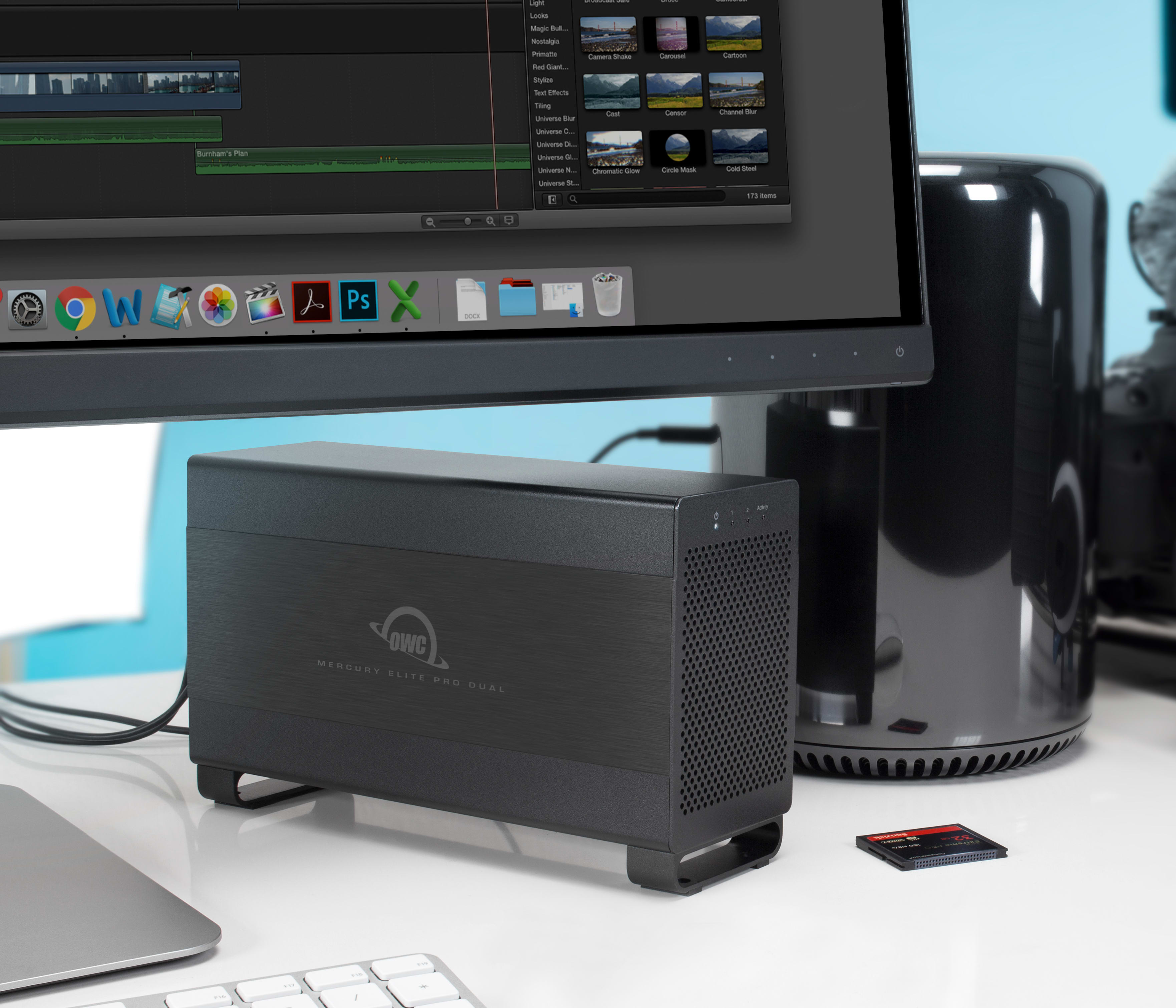 OWC Mercury Elite Pro Dual in workstation