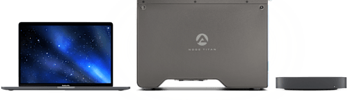 AKiTiO Node Titan with MacBook Pro and Mac mini