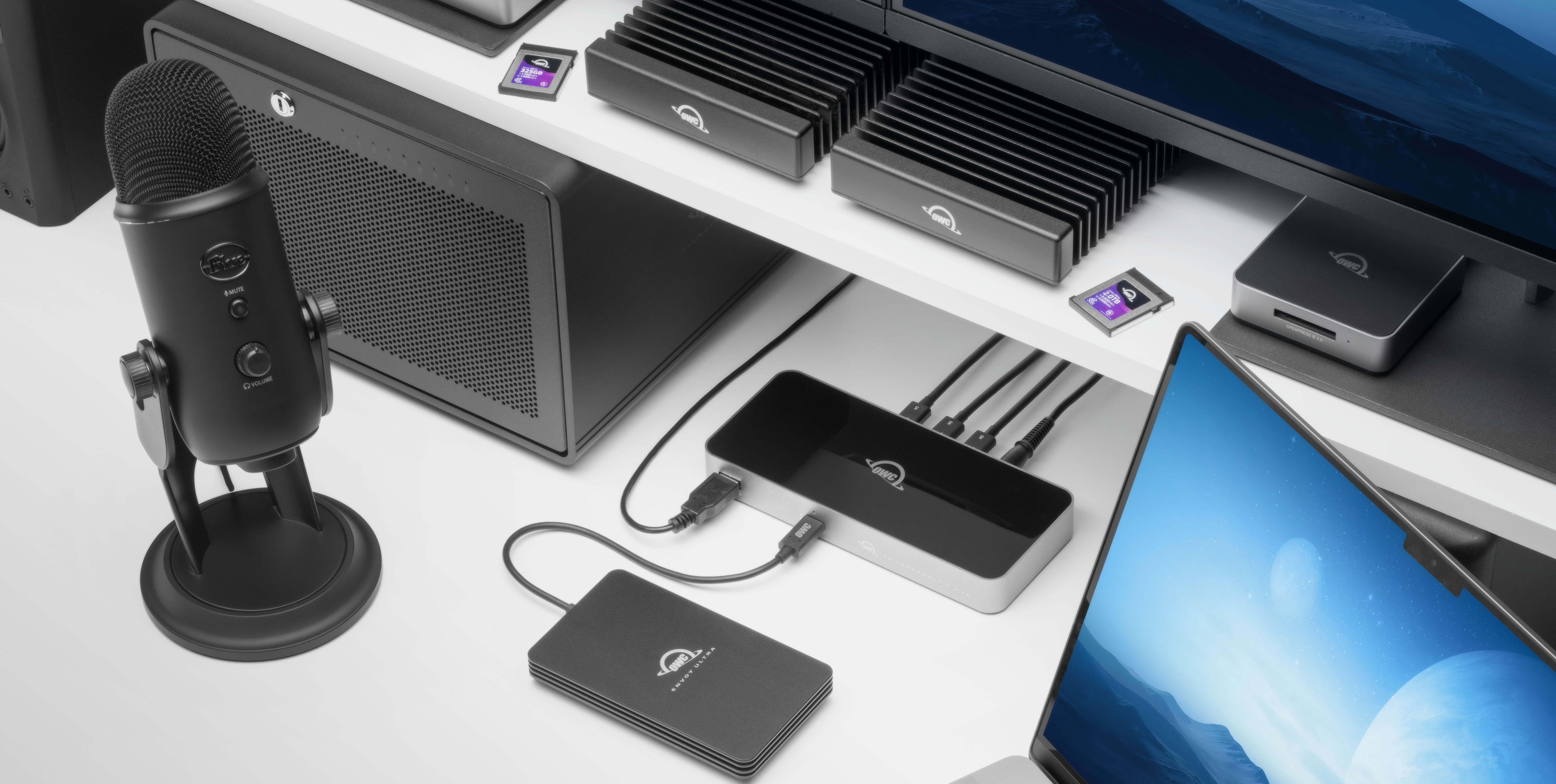 OWC Thunderbolt 5 Hub connected to PC