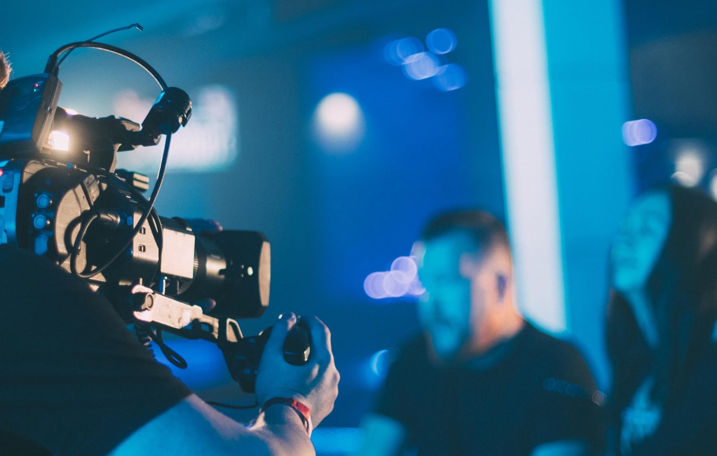 Video editor at workstation