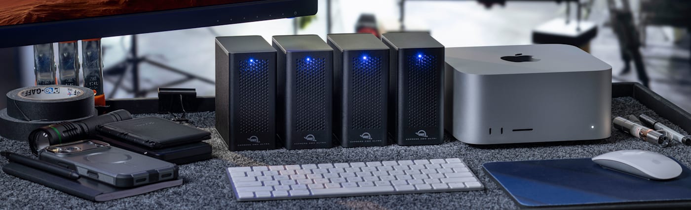 Four OWC Express 4M2 Ultras on desktop