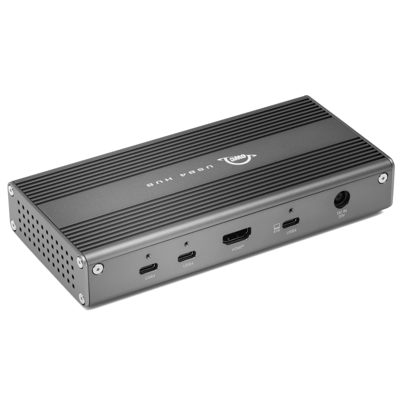 OWC USB4 Hub back view facing right