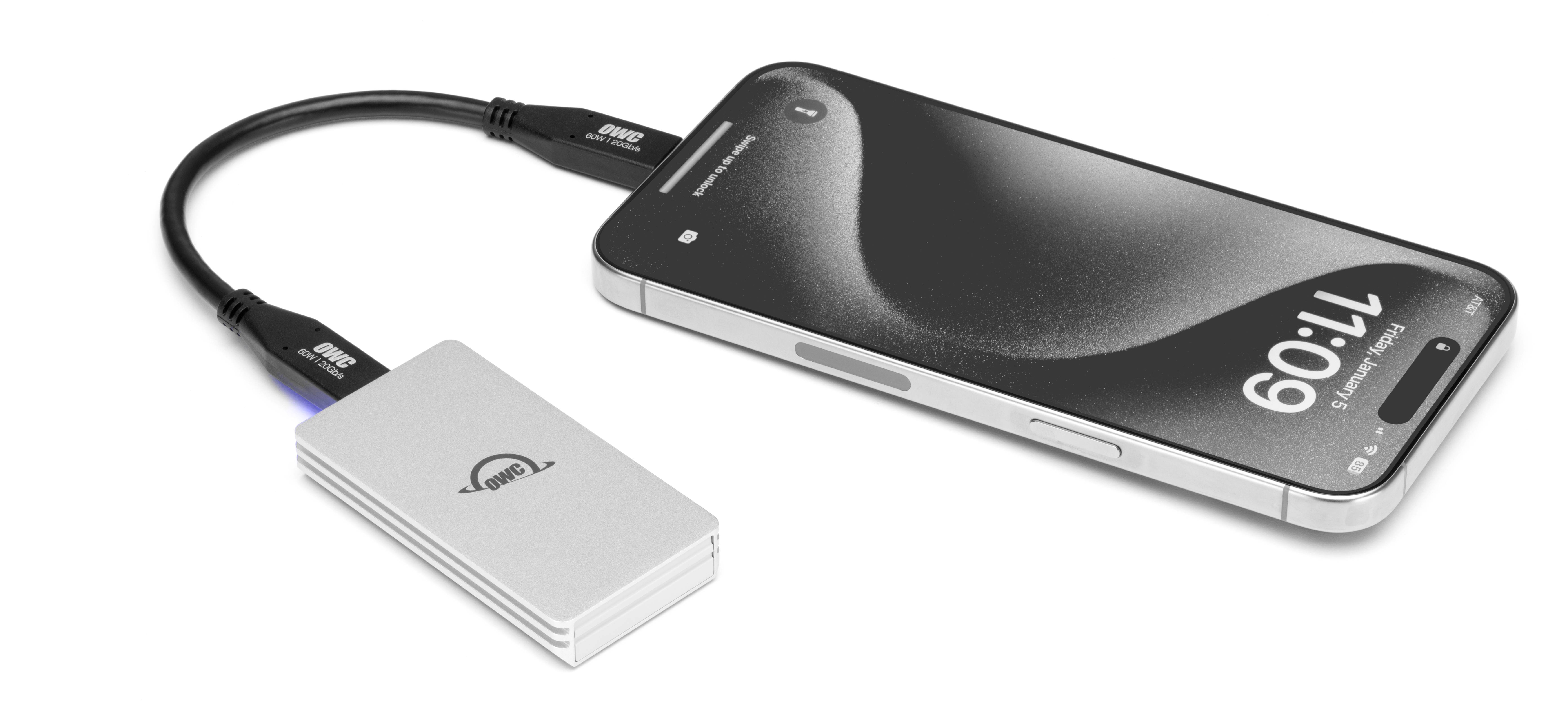 OWC Envoy with iPhone 15 Pro