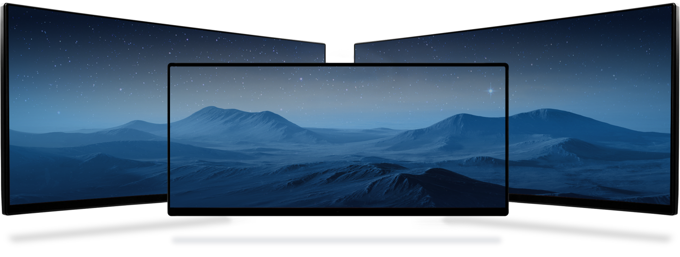 Three floating displays