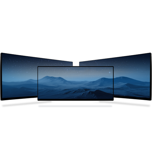 Three floating displays