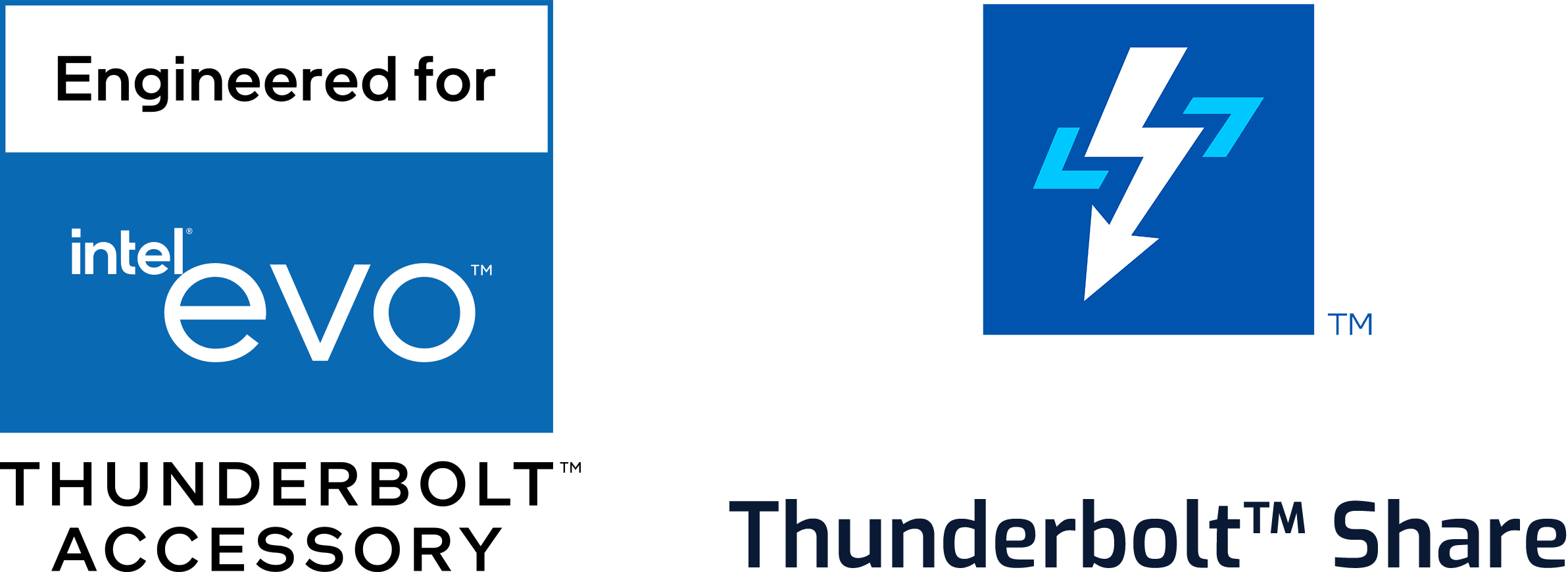 Intel® EVO™ and Thunderbolt™ Share logos