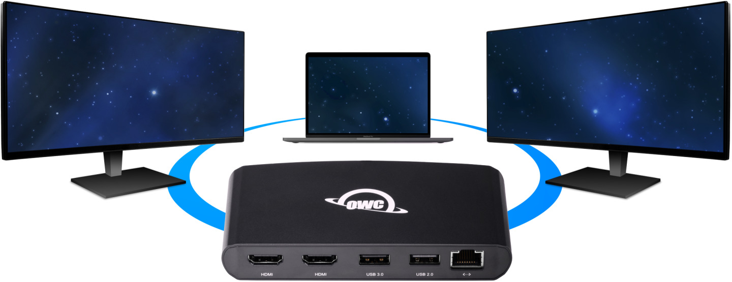 OWC Thunderbolt 3 mini Dock met ondersteuning voor twee schermen