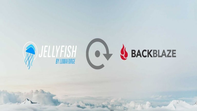 Jellyfish and Backblaze logo