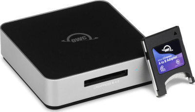 OWC Atlas USB4 CFexpress Card Reader with Type A to Type B adapter