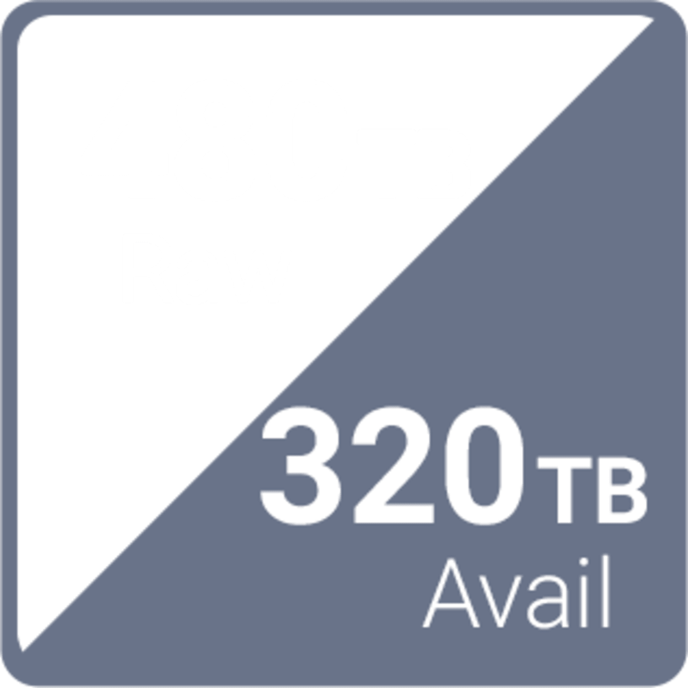 480TB Raw / 320TB Available