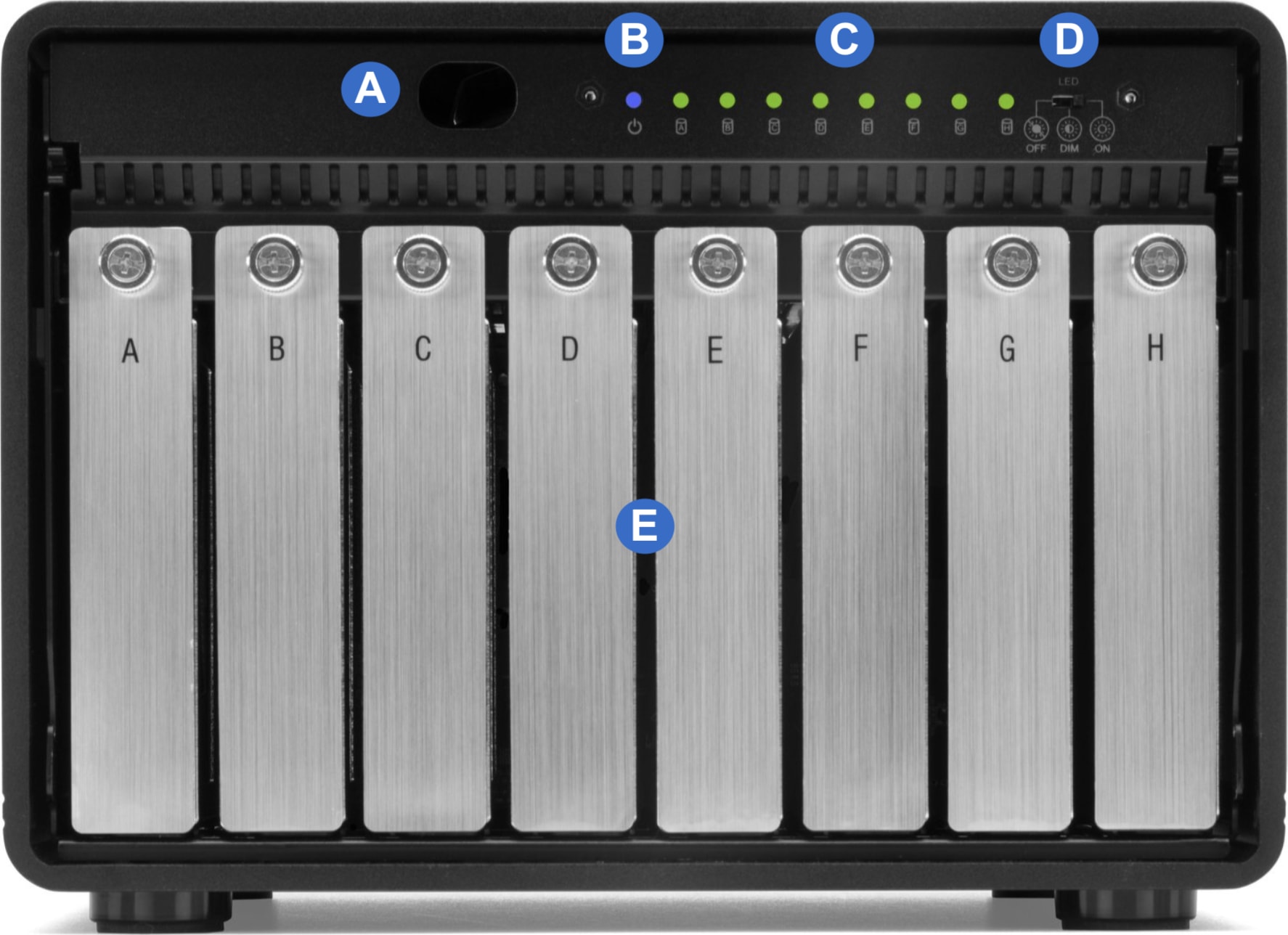 Current OWC ThunderBay 8 Front View
