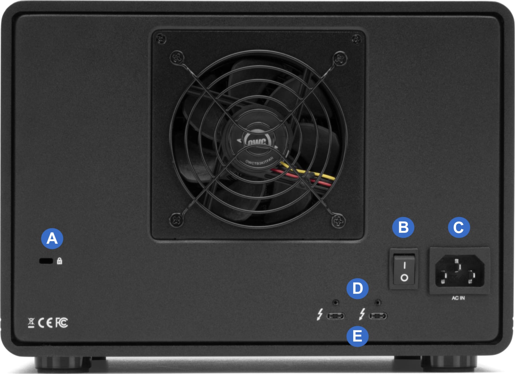 Current OWC ThunderBay 8 rear view