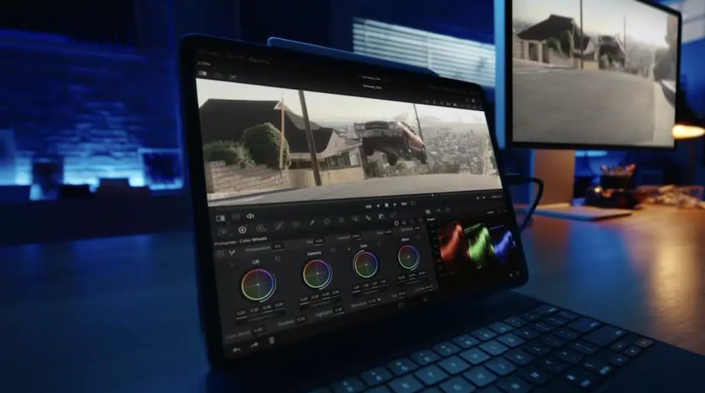 iPad Pro showing DaVinci Resolve for iPad