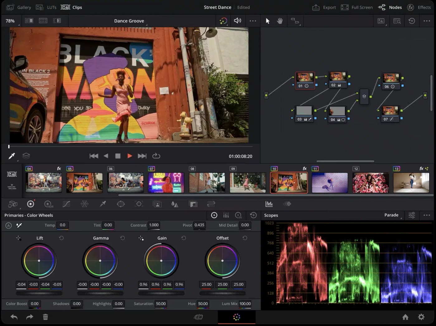 Resolve’s powerful color tools and editing features to iPad