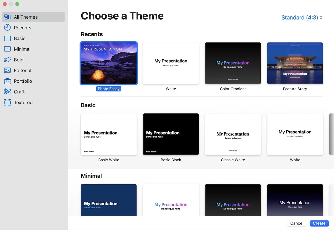 Keynote Choose Theme