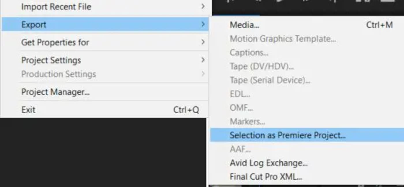 Choosing Selection As Premiere Project