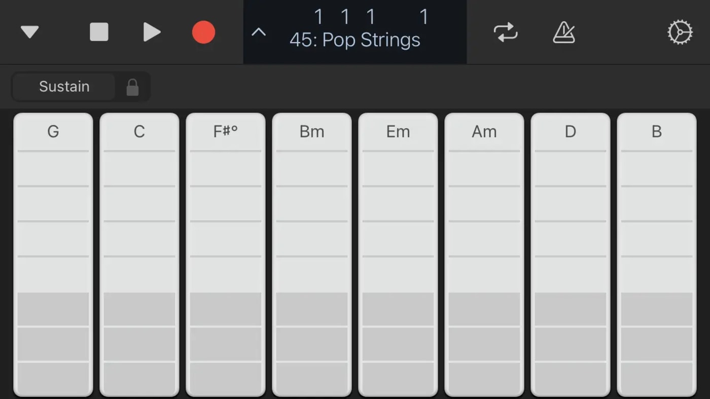 The Logic Remote Auto-Chord page.