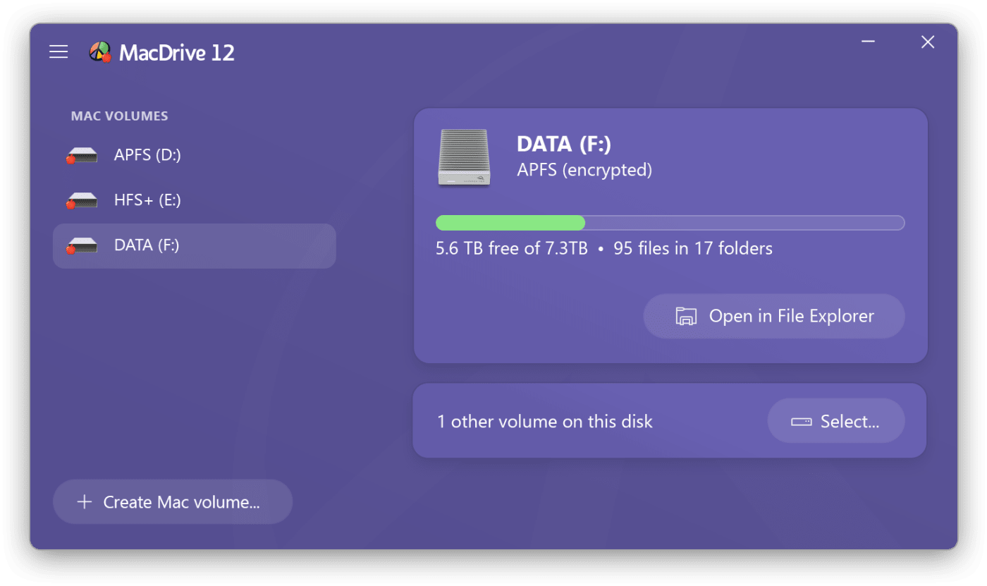 MacDrive 12 Application Window Screenshot