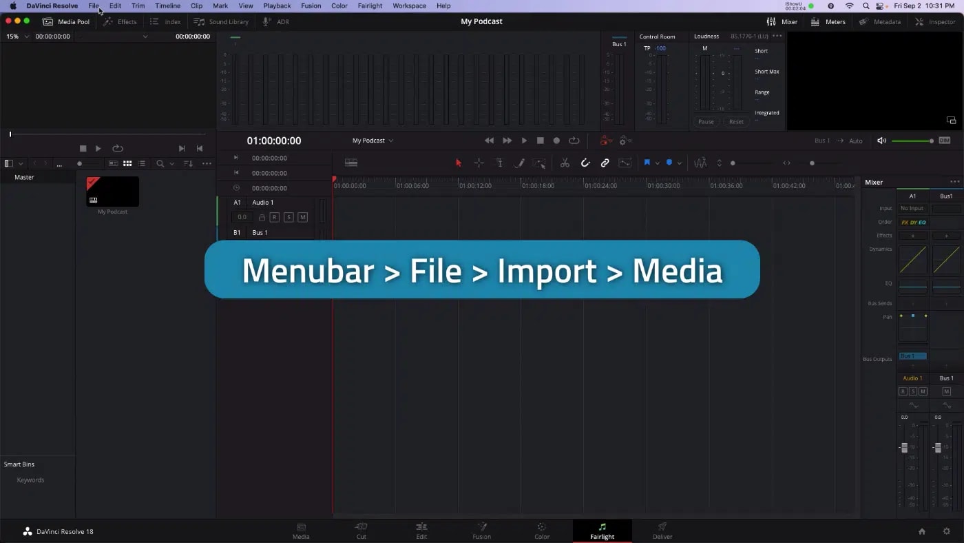 Fairlight import media