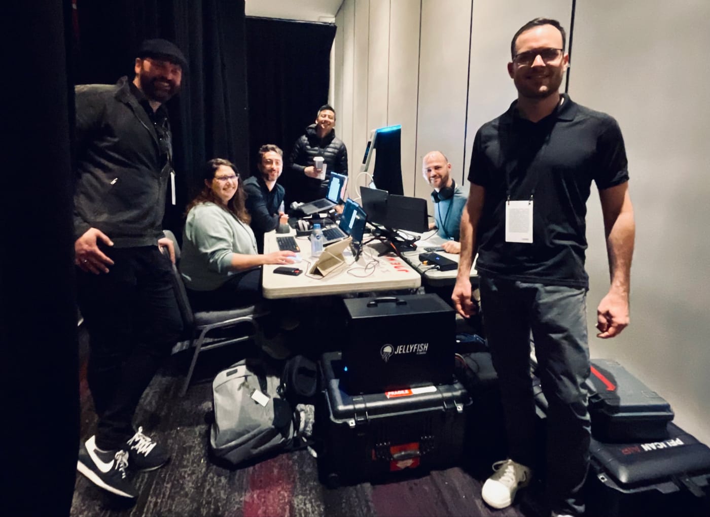 The 95th Oscars social media team and OWC Director of Sales Loren Mally