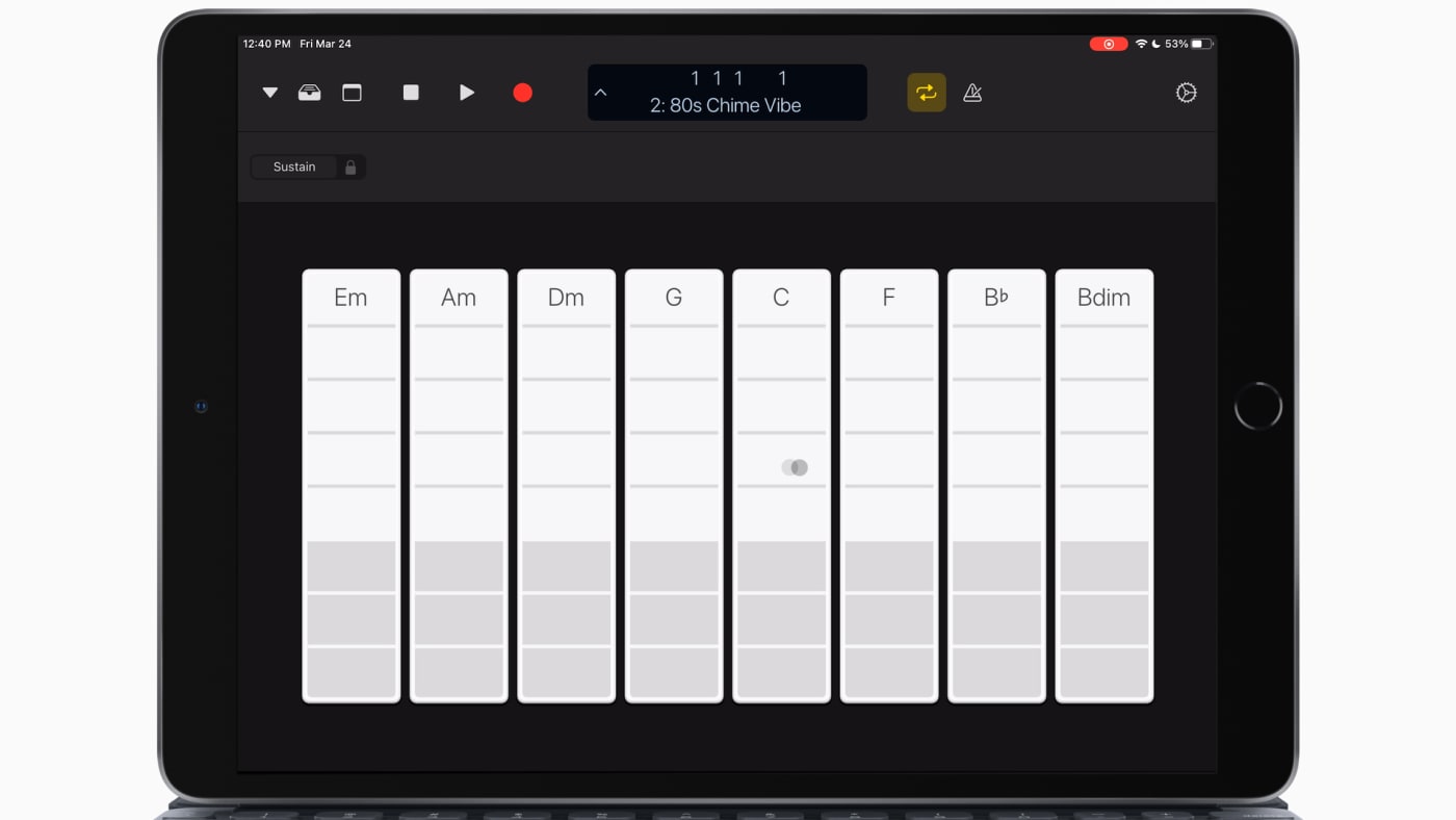 Logic Remote chords panel