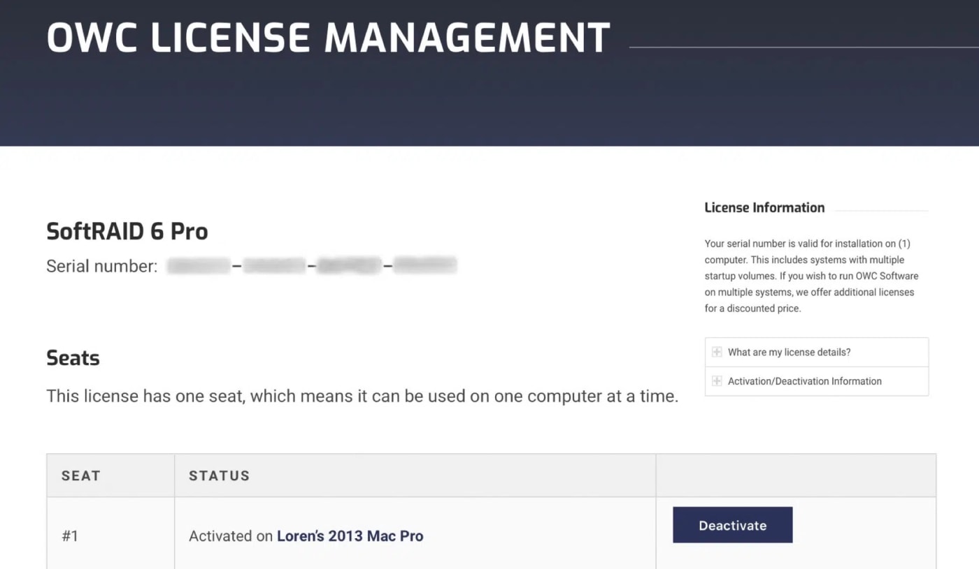 OWC License management