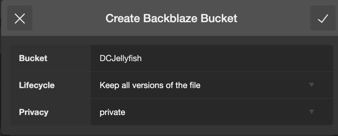 Create a Backblaze Bucket