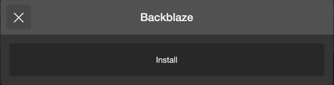 Install backblaze