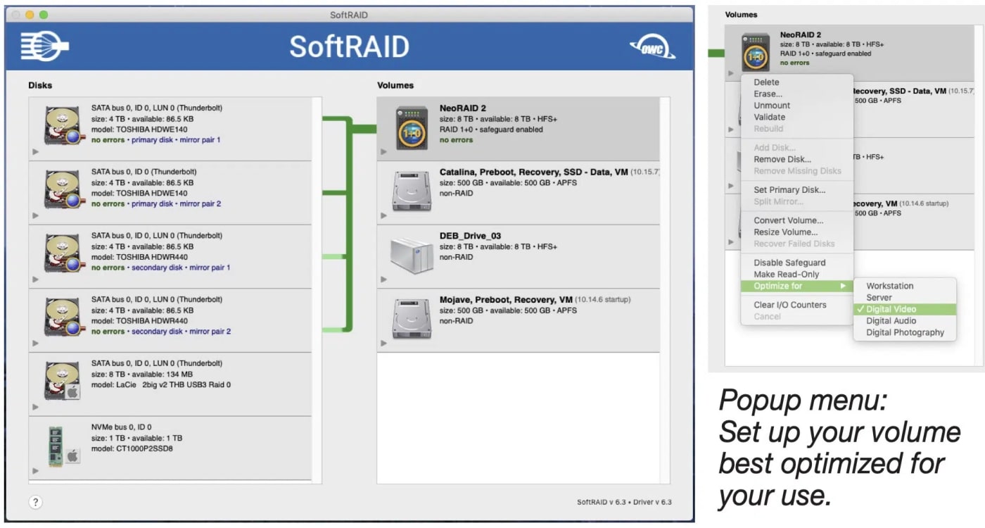 SoftRAID configure fresh disks