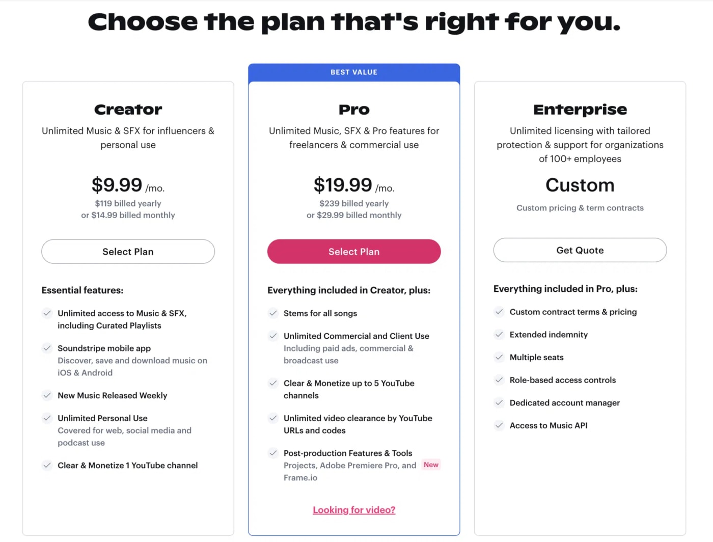 Choose the plan that's right for you