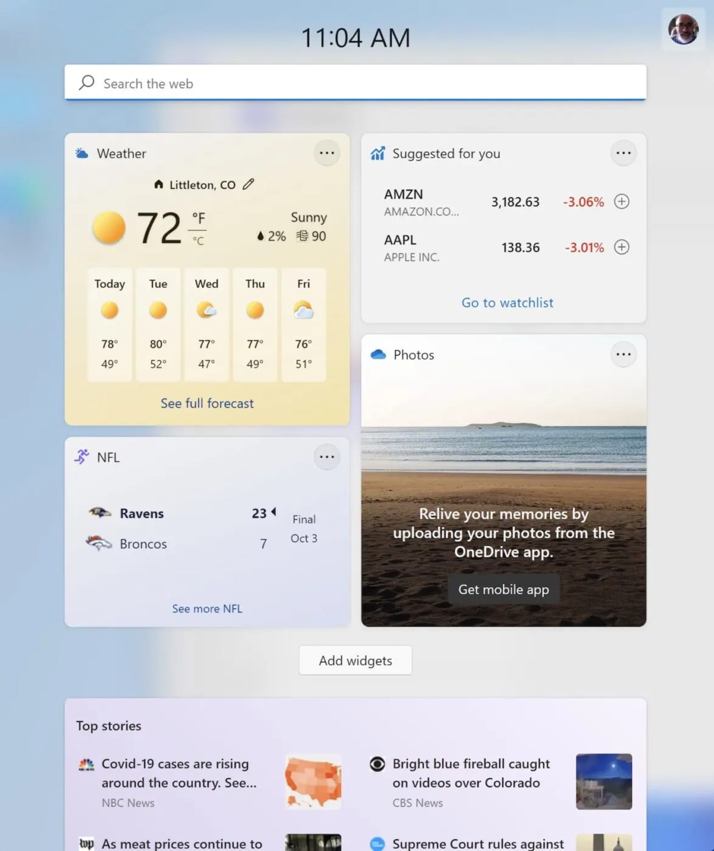 windows 11 widgets scaled