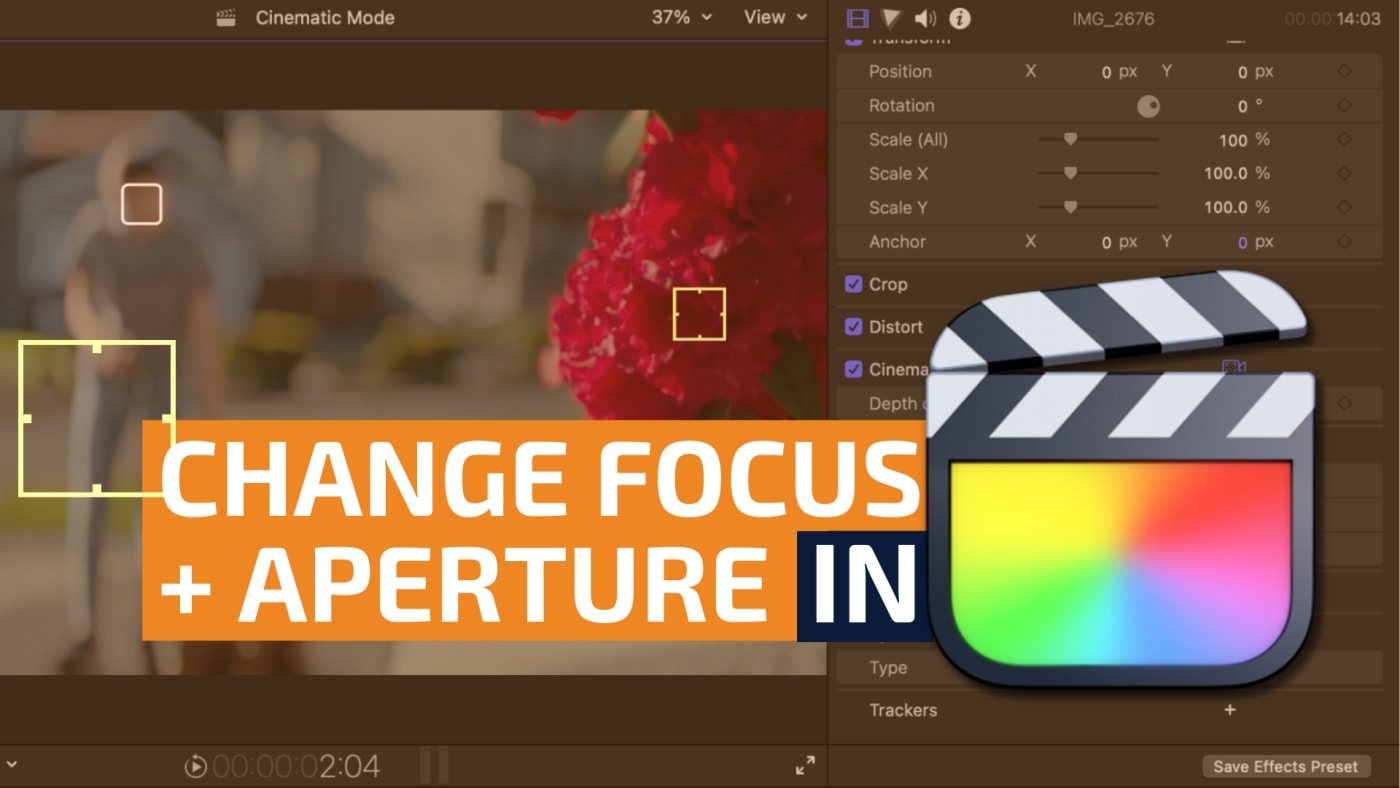 Change focus + aperture IN