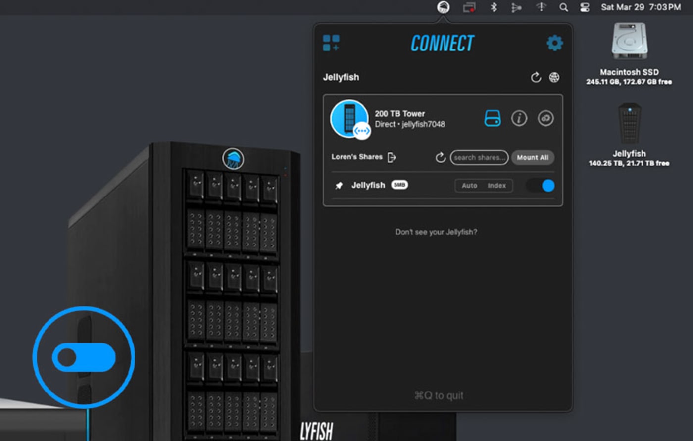OWC Jellyfish Connect screenshot