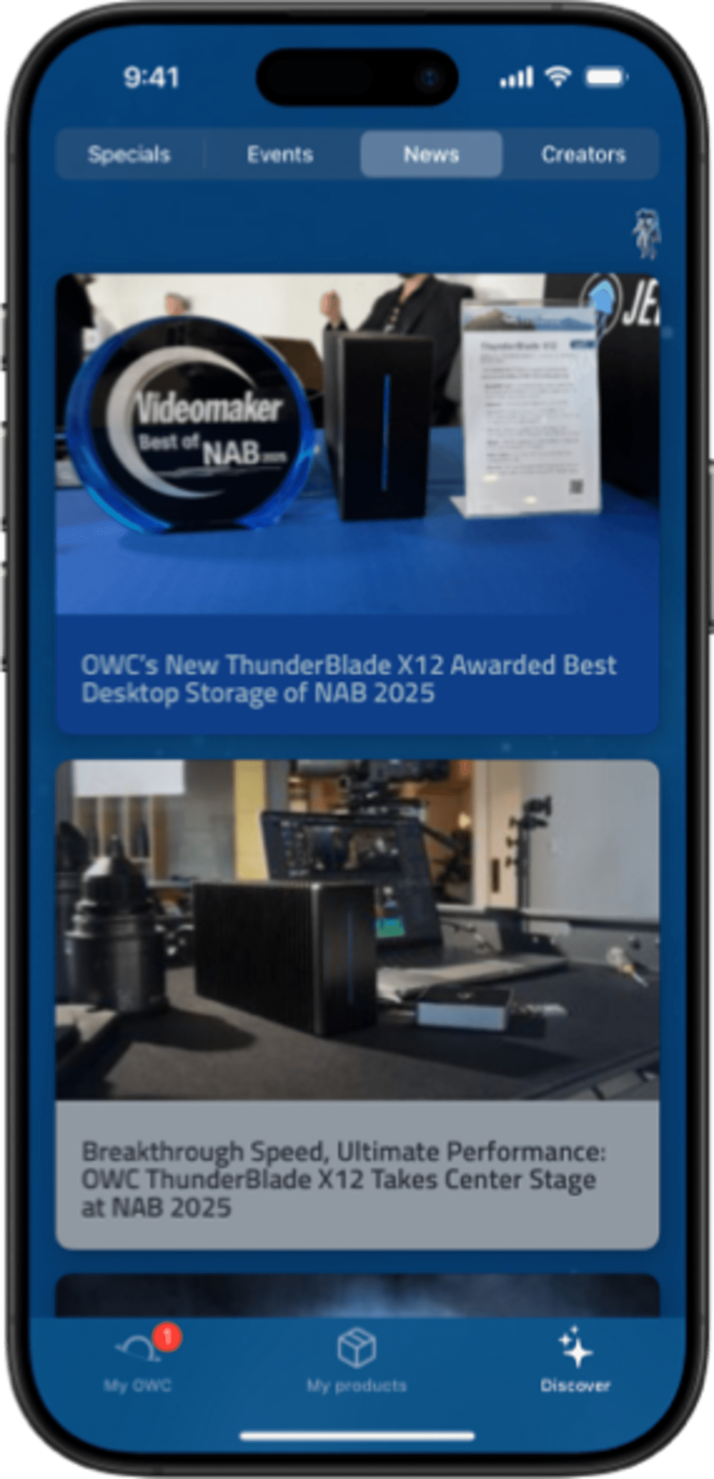 My OWC App screenshot showing product updates