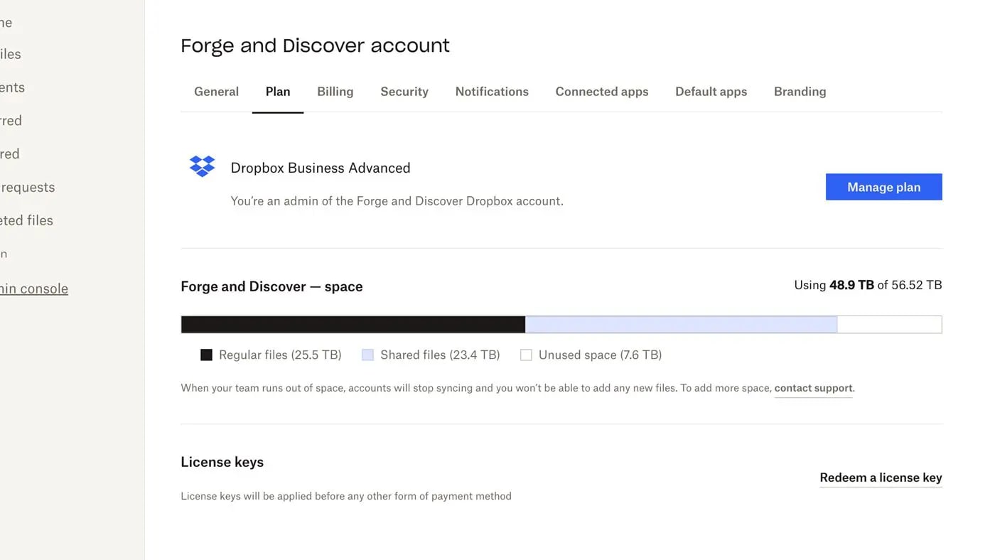 Dropbox business advanced