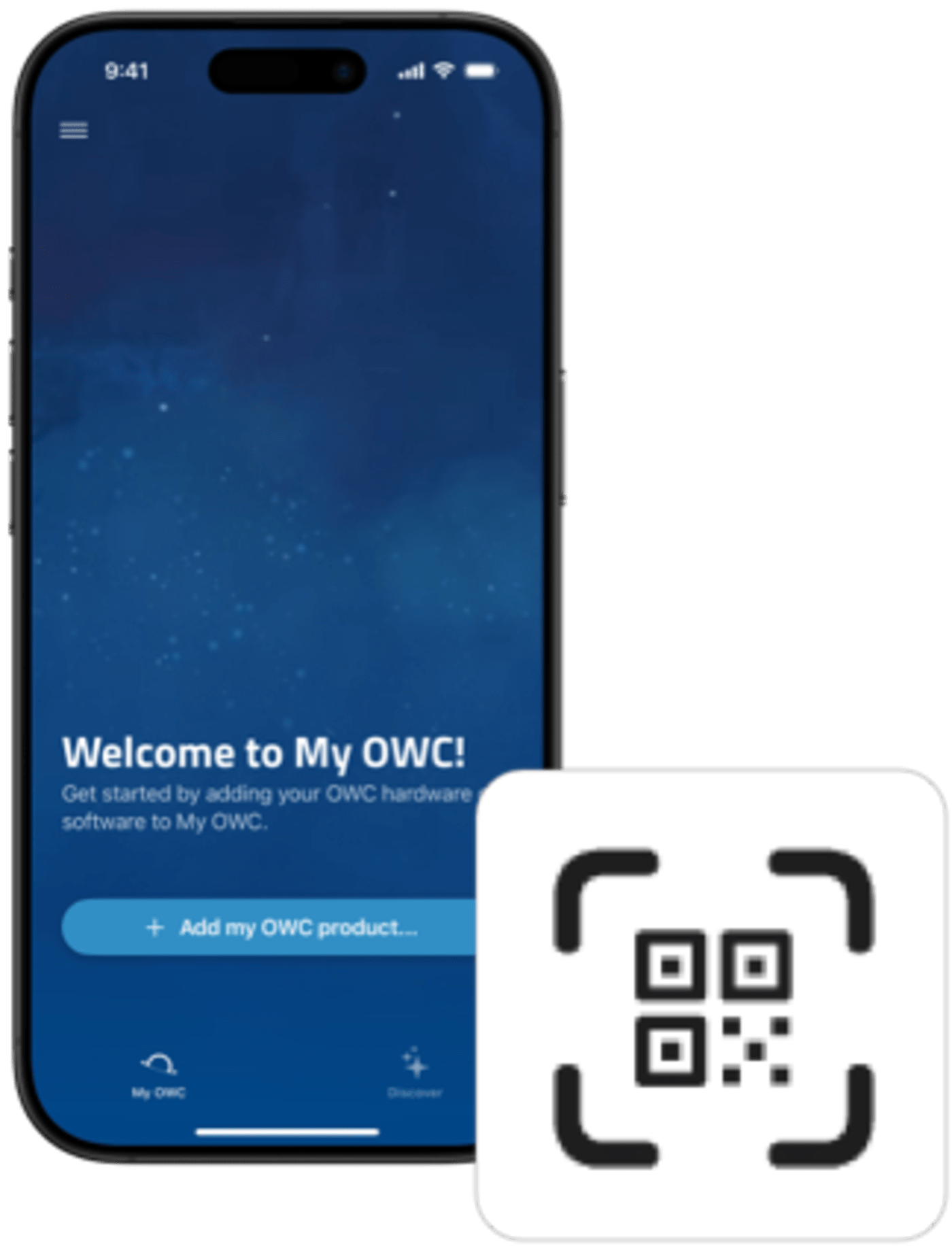 My OWC App screenshot showing welcome screen