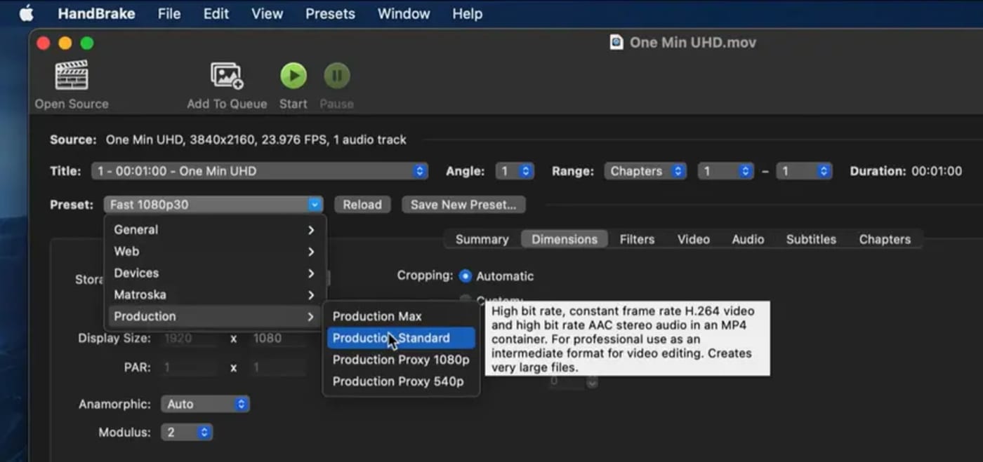 Choosing Production Standard guarantees