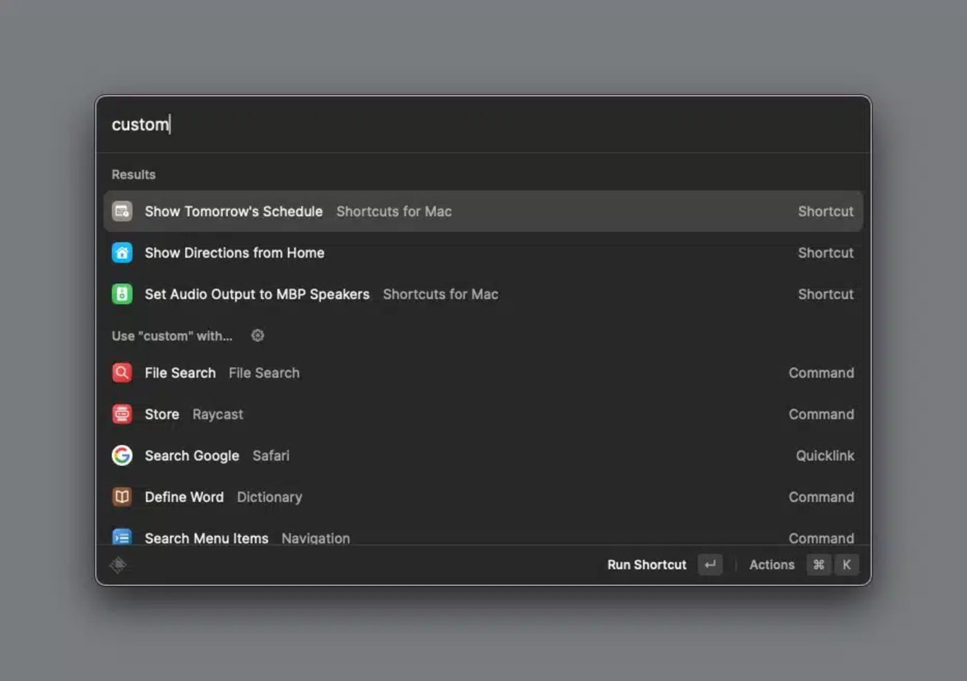 Raycast shortcuts and more