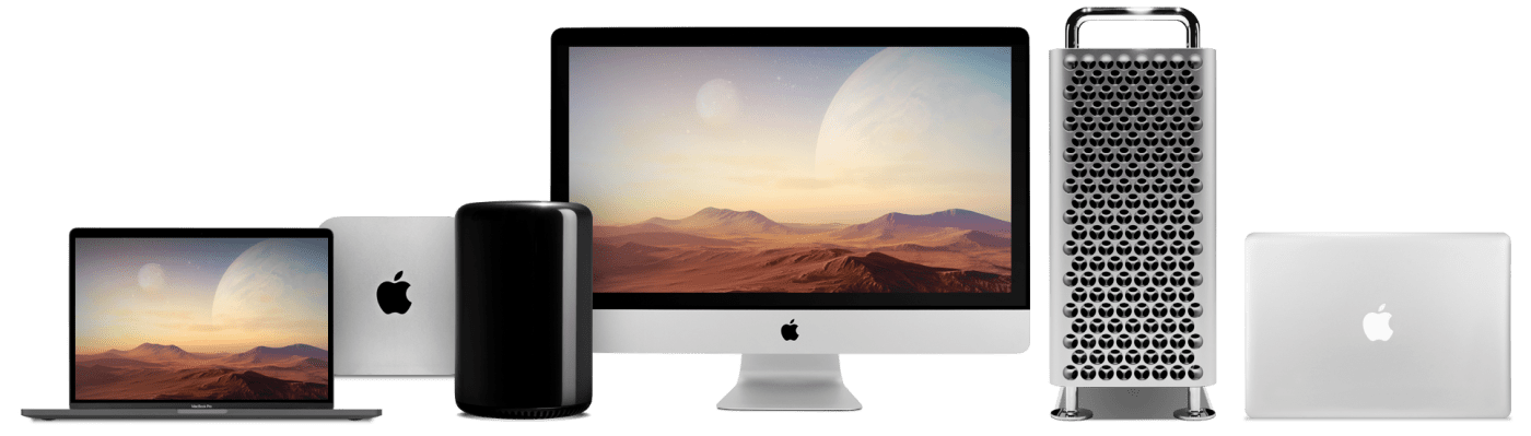 Lineup of Mac computers